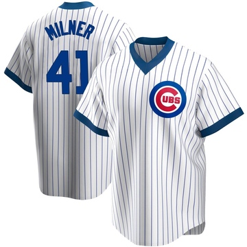 Replica Hoby Milner Men's Chicago Cubs White Home Cooperstown Collection Jersey