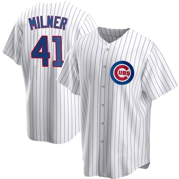Replica Hoby Milner Men's Chicago Cubs White Home Jersey