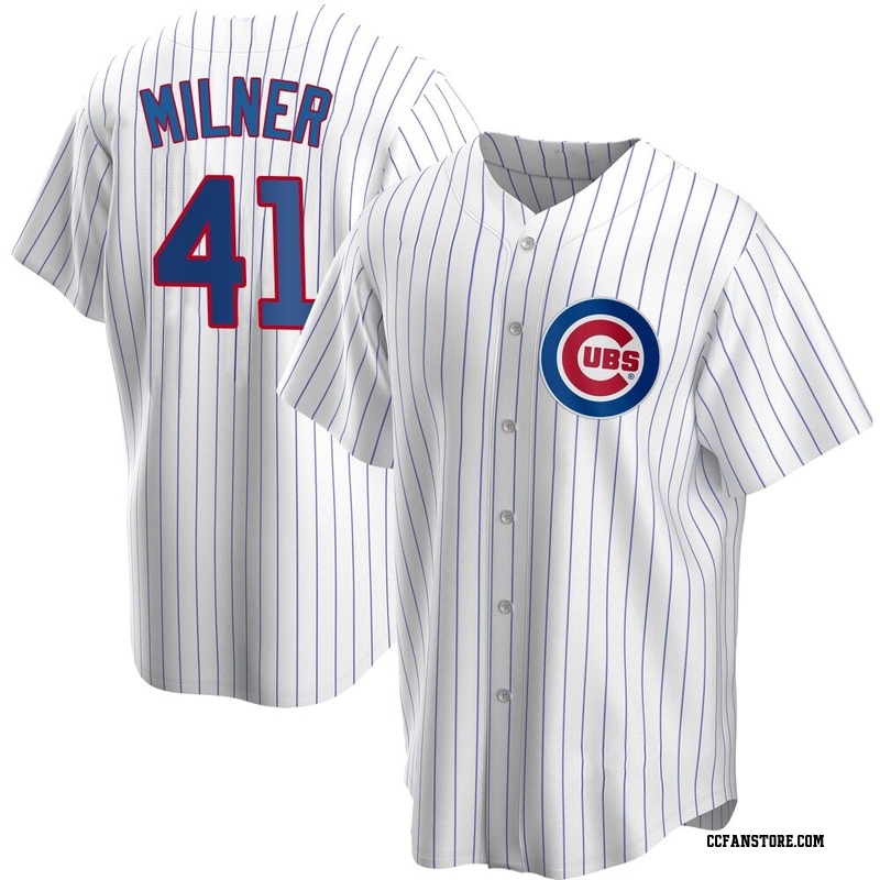 Replica Hoby Milner Men's Chicago Cubs White Home Jersey