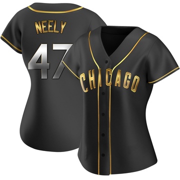 Replica Jack Neely Women's Chicago Cubs Black Golden Alternate Jersey