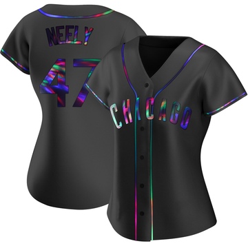 Replica Jack Neely Women's Chicago Cubs Black Holographic Alternate Jersey