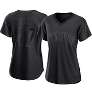 Replica Jack Neely Women's Chicago Cubs Black Pitch Fashion Jersey