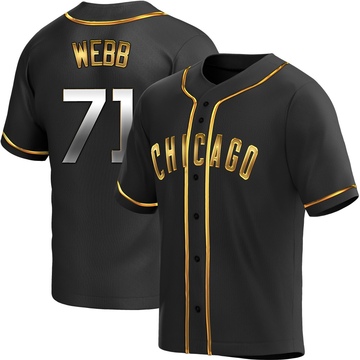 Replica Jacob Webb Youth Chicago Cubs Black Golden Alternate Jersey