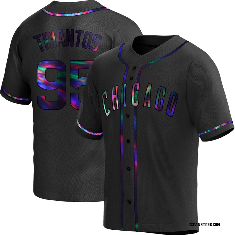 Replica James Triantos Men's Chicago Cubs Black Holographic Alternate Jersey