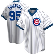Replica James Triantos Men's Chicago Cubs White Home Cooperstown Collection Jersey