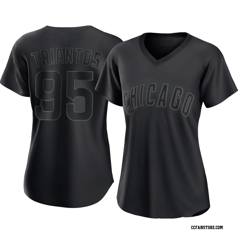 Replica James Triantos Women's Chicago Cubs Black Pitch Fashion Jersey
