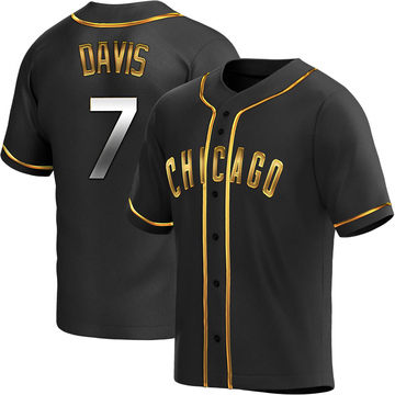 Replica Jody Davis Men's Chicago Cubs Black Golden Alternate Jersey
