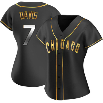 Replica Jody Davis Women's Chicago Cubs Black Golden Alternate Jersey