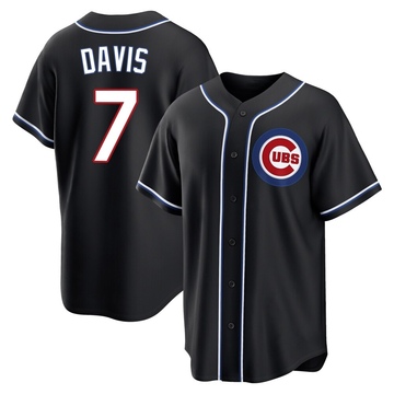 Replica Jody Davis Youth Chicago Cubs Black Fashion Out Jersey