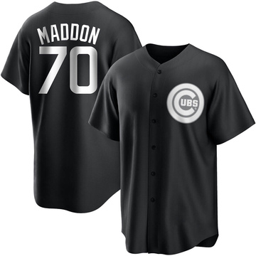 Replica Joe Maddon Men's Chicago Cubs White Black/ Jersey
