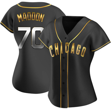 Replica Joe Maddon Women's Chicago Cubs Black Golden Alternate Jersey