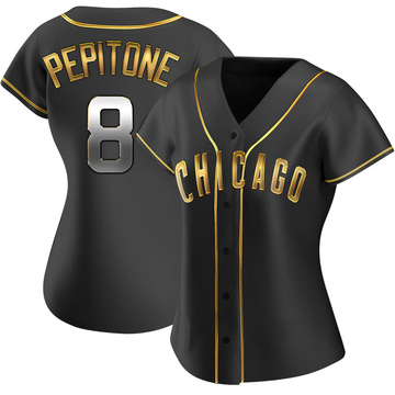 Replica Joe Pepitone Women's Chicago Cubs Black Golden Alternate Jersey