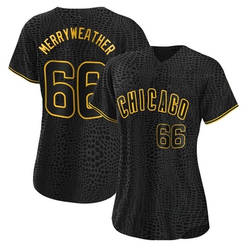 Replica Julian Merryweather Women's Chicago Cubs Black Snake Skin City Jersey