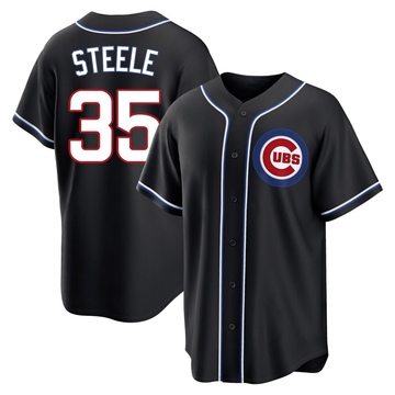 Replica Justin Steele Men's Chicago Cubs Black Fashion Out Jersey