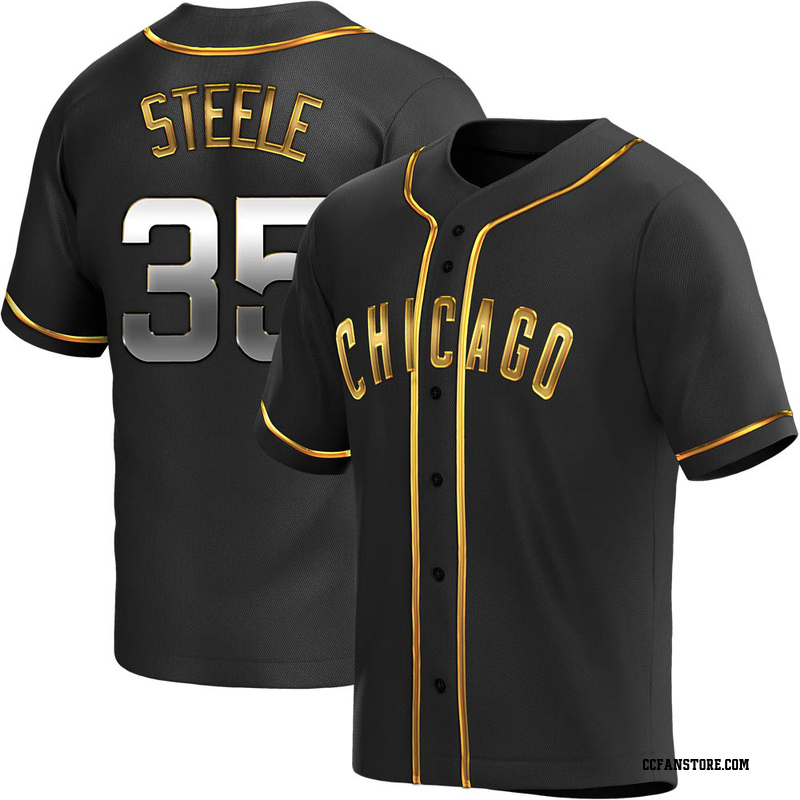 Replica Justin Steele Men's Chicago Cubs Black Golden Alternate Jersey