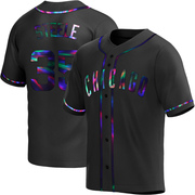 Replica Justin Steele Men's Chicago Cubs Black Holographic Alternate Jersey