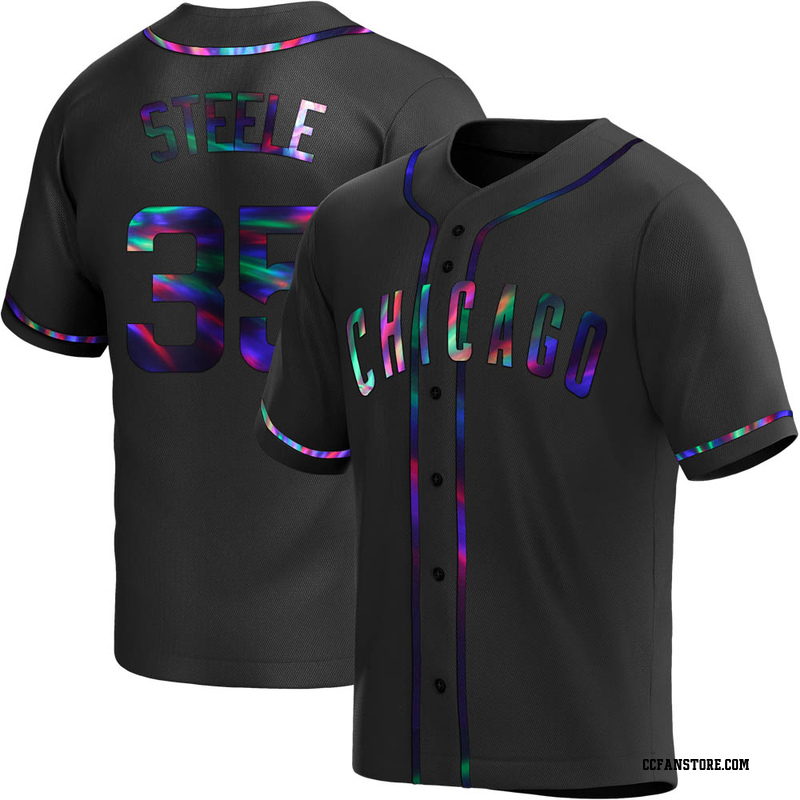 Replica Justin Steele Men's Chicago Cubs Black Holographic Alternate Jersey