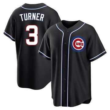 Replica Justin Turner Men's Chicago Cubs Black Fashion Out Jersey