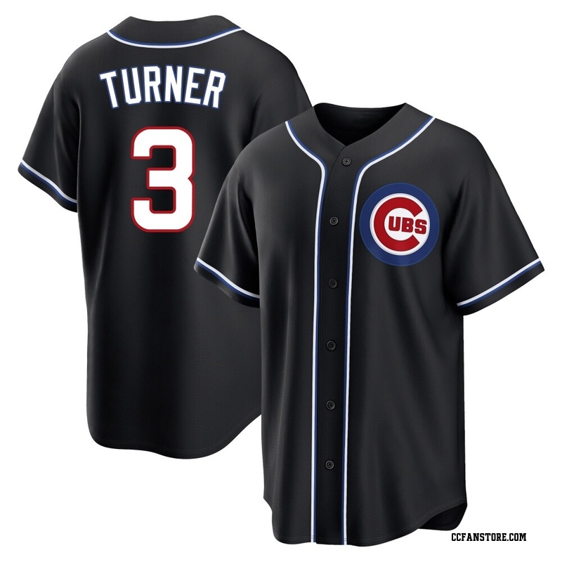 Replica Justin Turner Men's Chicago Cubs Black Fashion Out Jersey