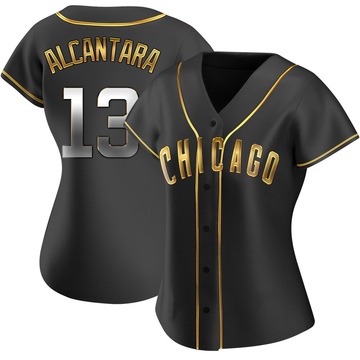Replica Kevin Alcantara Women's Chicago Cubs Black Golden Alternate Jersey