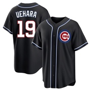 Replica Koji Uehara Youth Chicago Cubs Black Fashion Out Jersey