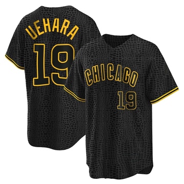 Replica Koji Uehara Youth Chicago Cubs Black Snake Skin City Jersey