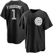 Replica Kosuke Fukudome Men's Chicago Cubs White Black/ Jersey