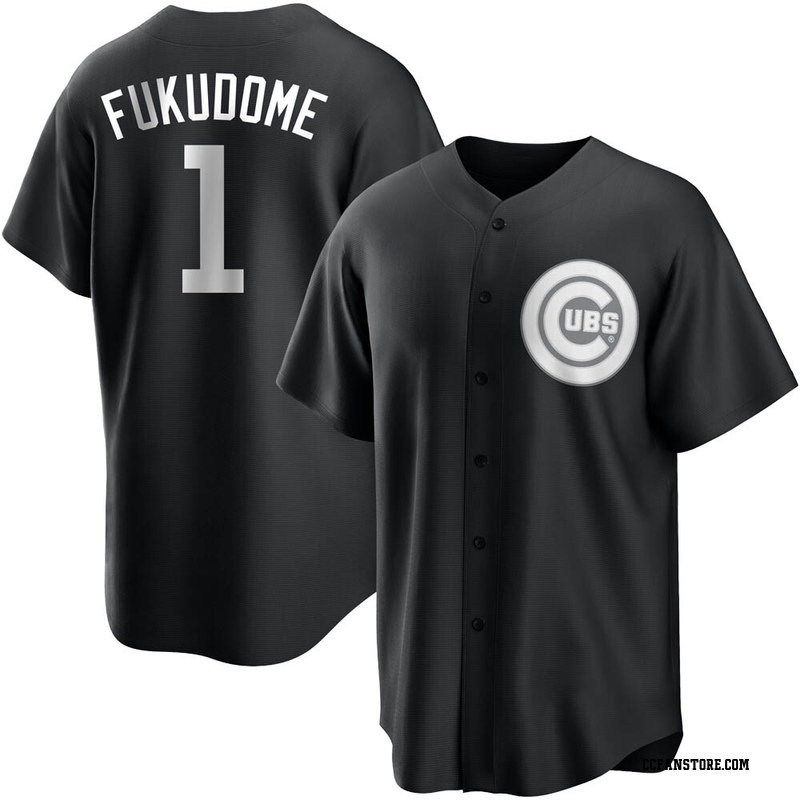 Replica Kosuke Fukudome Men's Chicago Cubs White Black/ Jersey