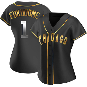 Replica Kosuke Fukudome Women's Chicago Cubs Black Golden Alternate Jersey