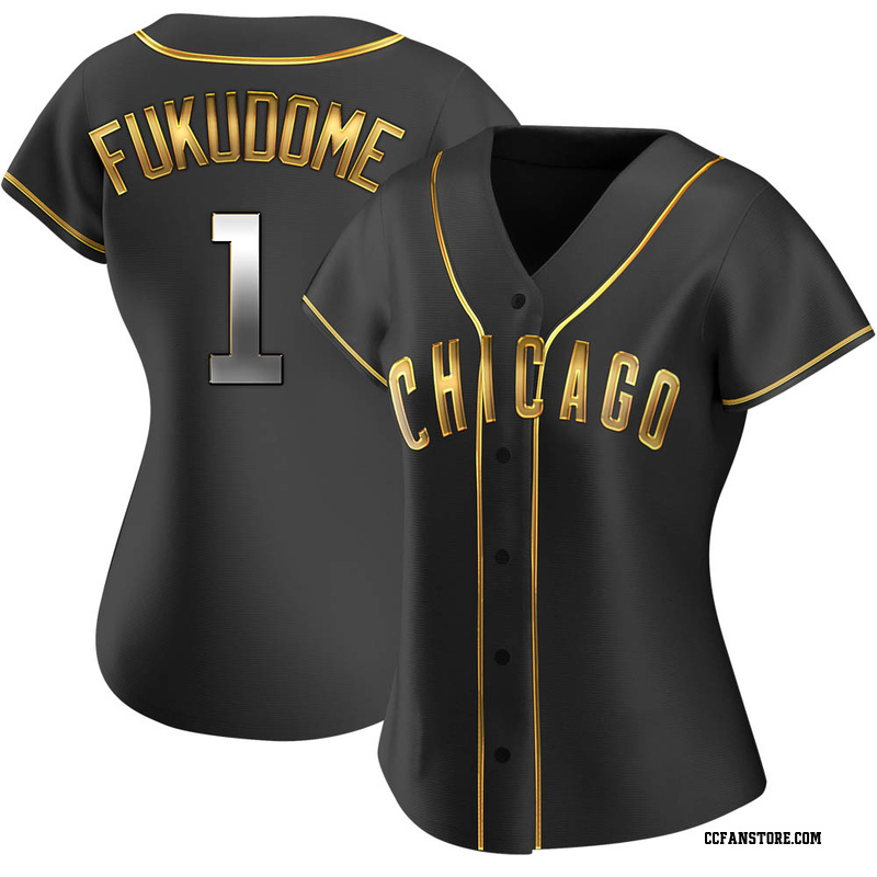 Replica Kosuke Fukudome Women's Chicago Cubs Black Golden Alternate Jersey