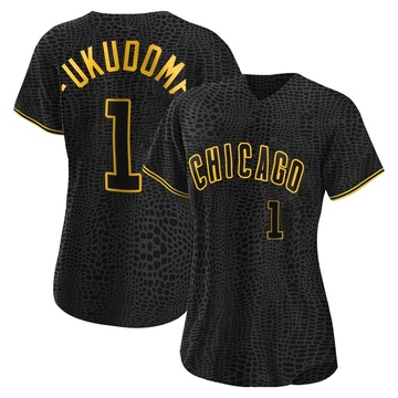 Replica Kosuke Fukudome Women's Chicago Cubs Black Snake Skin City Jersey
