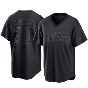 Replica Kyle Tucker Youth Chicago Cubs Black Pitch Fashion Jersey