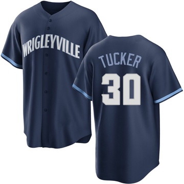 Replica Kyle Tucker Youth Chicago Cubs Navy 2021 City Connect Jersey