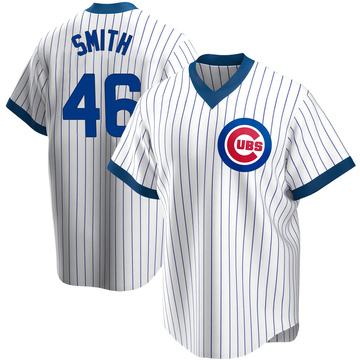Replica Lee Smith Men's Chicago Cubs White Home Cooperstown Collection Jersey