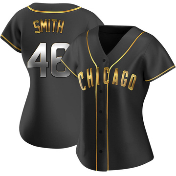 Replica Lee Smith Women's Chicago Cubs Black Golden Alternate Jersey