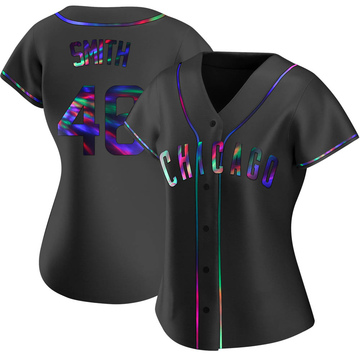 Replica Lee Smith Women's Chicago Cubs Black Holographic Alternate Jersey