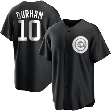 Replica Leon Durham Men's Chicago Cubs White Black/ Jersey
