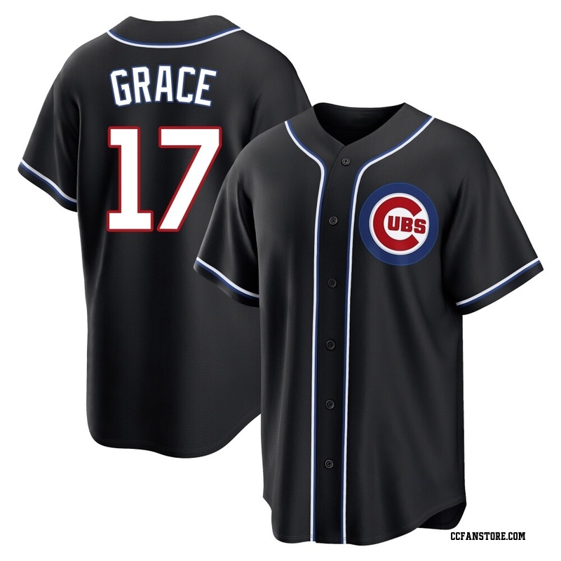Replica Mark Grace Youth Chicago Cubs Black Fashion Out Jersey