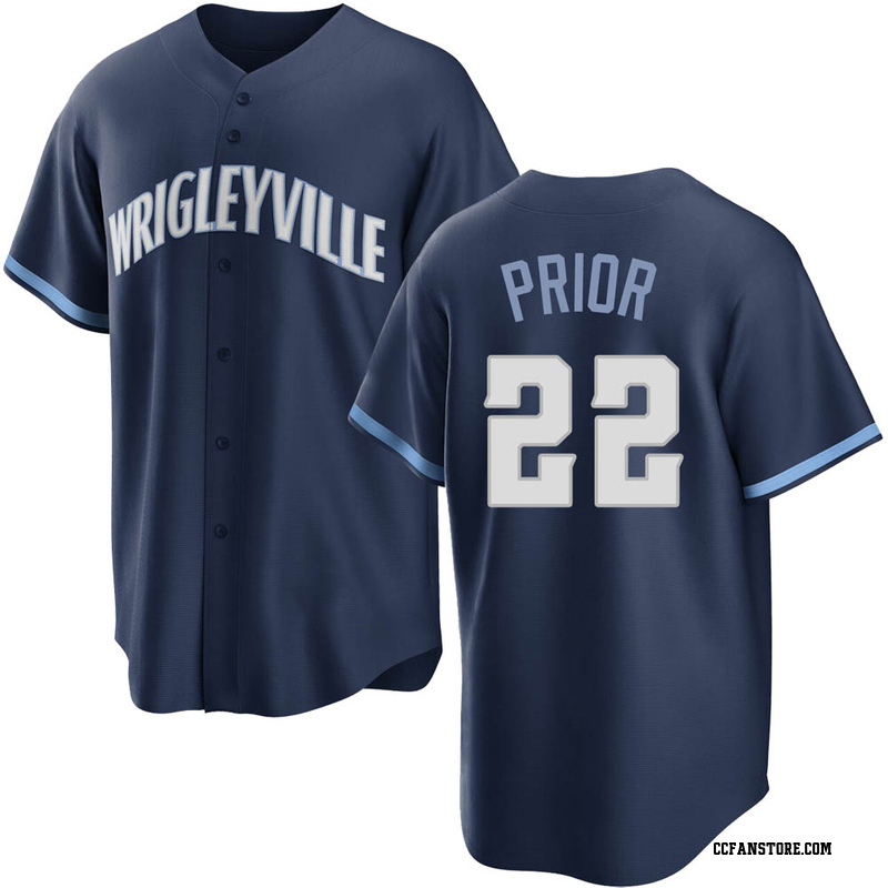 Replica Mark Prior Youth Chicago Cubs Navy 2021 City Connect Jersey