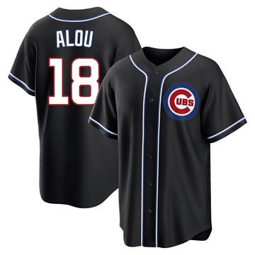 Replica Moises Alou Men's Chicago Cubs Black Fashion Out Jersey