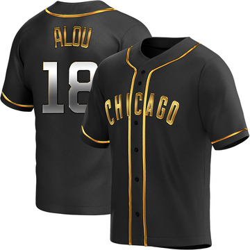 Replica Moises Alou Youth Chicago Cubs Black Golden Alternate Jersey