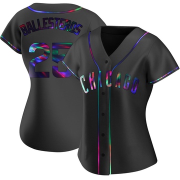 Replica Moises Ballesteros Women's Chicago Cubs Black Holographic Alternate Jersey