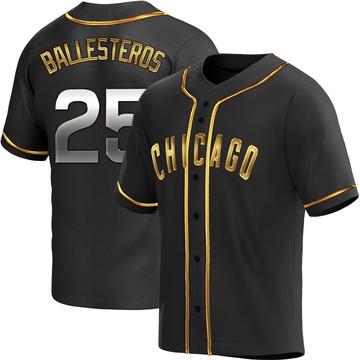 Replica Moises Ballesteros Youth Chicago Cubs Black Golden Alternate Jersey