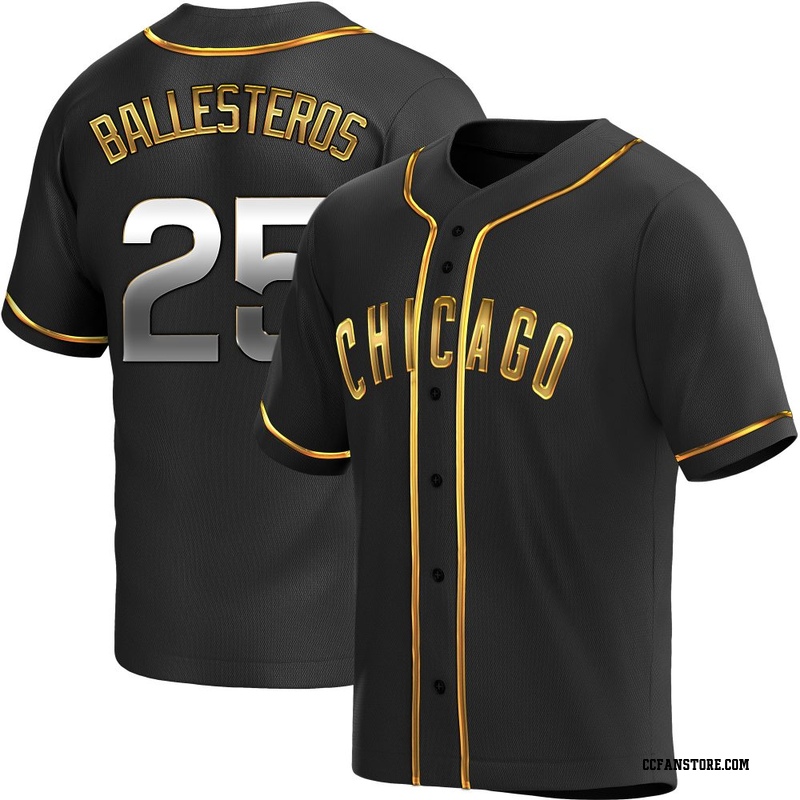 Replica Moises Ballesteros Youth Chicago Cubs Black Golden Alternate Jersey