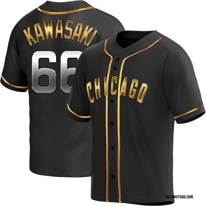 Replica Munenori Kawasaki Youth Chicago Cubs Black Golden Alternate Jersey