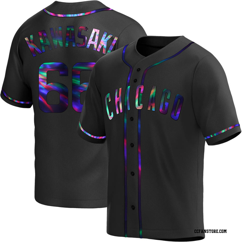 Replica Munenori Kawasaki Youth Chicago Cubs Black Holographic Alternate Jersey