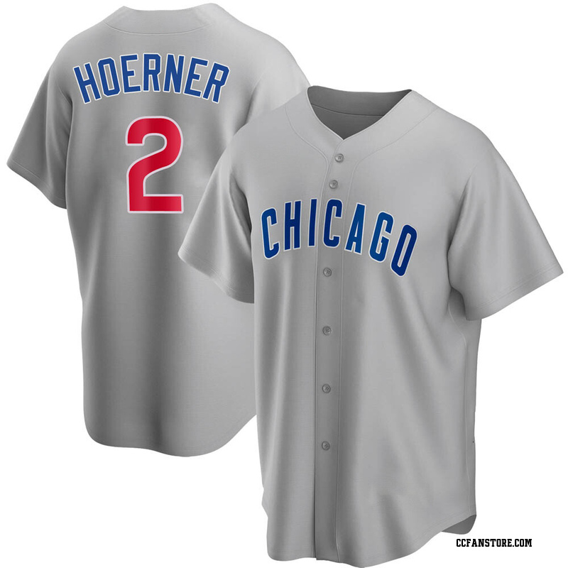 Replica Nico Hoerner Men's Chicago Cubs Gray Road Jersey