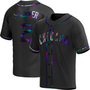 Replica Nico Hoerner Youth Chicago Cubs Black Holographic Alternate Jersey