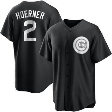 Replica Nico Hoerner Youth Chicago Cubs White Black/ Jersey
