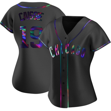 Replica Owen Caissie Women's Chicago Cubs Black Holographic Alternate Jersey